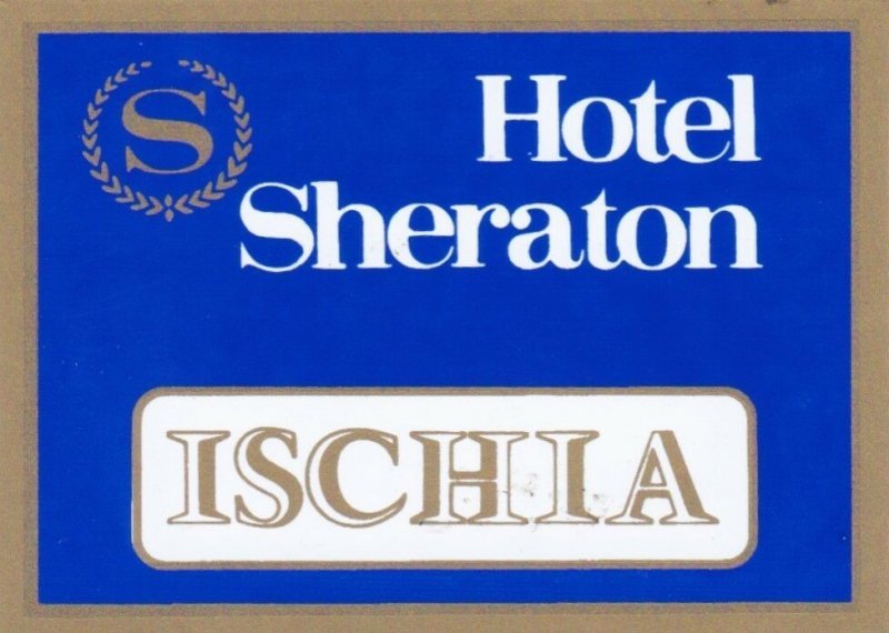 Italy Ischia Sheraton Hotel Vintage Luggage Label sk2295