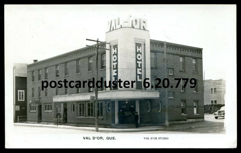 h3351 - VAL D'OR Quebec 1948 Hotel. Real Photo Postcard