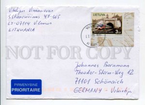 421216 Lithuania to GERMANY 2010 year prioritaire  COVER w/ TRAIN stamp