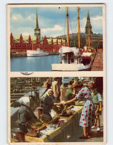 Postcard The Exchange and Gammel Strand, Copenhagen, Denmark