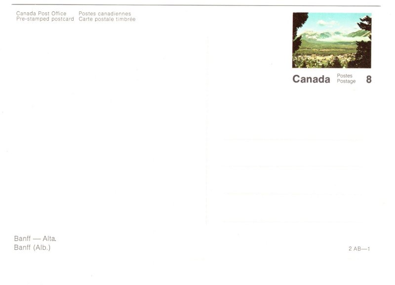 Banff, Alberta, Canada Post Prepaid Postal Stationery