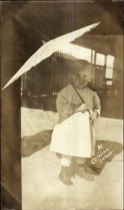 Child w/ Umbrella at Catalina Island CA Photograph NON-POSTCARD