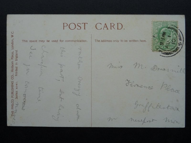 Children / Kute Kiddies HORSE & MOTOR CAR - A THING OF DE PAST c1910 Postcard