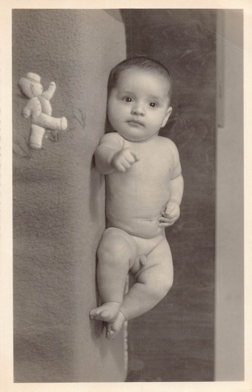 J72/ Teddy Bear Interesting RPPC Postcard c1910-30 Child Toy 354