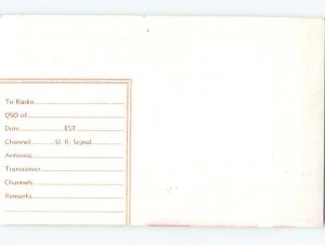 Pre-1980 RADIO CARD - CB HAM OR QSL Winston-Salem North Carolina NC AH2189