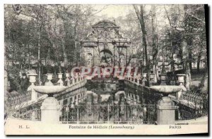 Old Postcard Paris Fountain Medicis Luxembourg