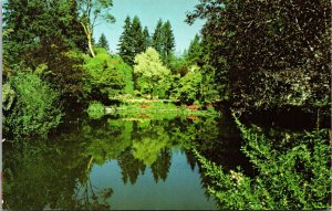 Butchart Gardens Victoria BC British Columbia Canada Sunken Garden Lake Postcard 