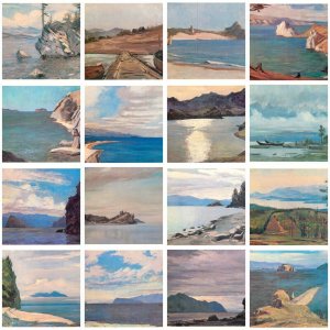 Russia Baikal lake lot of 16 fine art scenic postcards