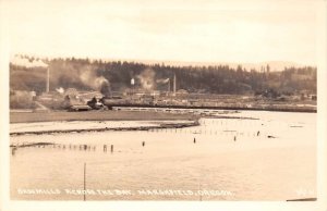 Marshfield Oregon Saw Mills Across The Bay, Real Photo Vintage Postcard U13374