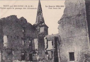 France Mont-Sur-Meurthe Eglise apres le passage des Allemands