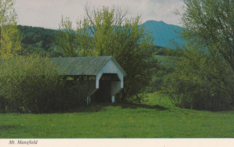 Mt Mansfield from Covered Bridge - Cambridge VT, Vermont