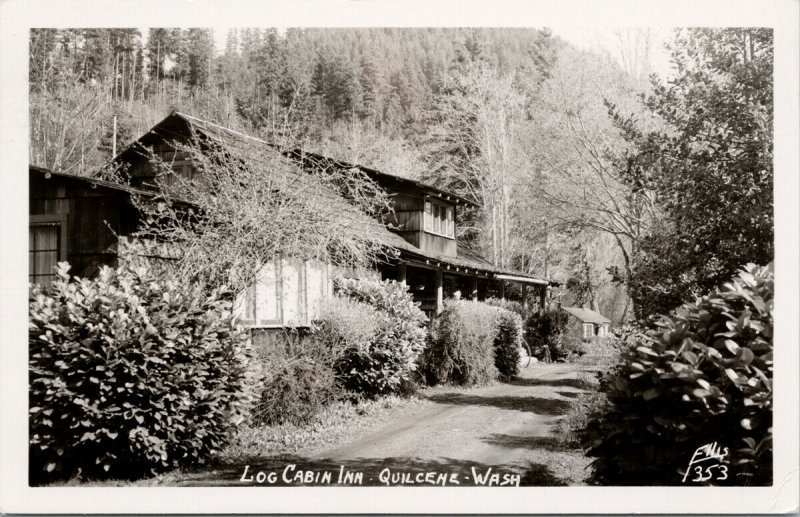 Log Cabin Inn Quilcene WA Ellis #353 c1958 RPPC Postcard F21