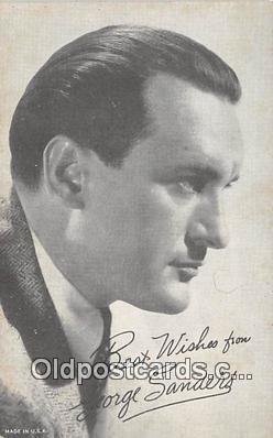 George Sanders Movie Actor / Actress Exhibit Card Non Postcard Backing Unused...