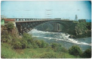 Bridge And Reversing Falls, Saint John, NB, Vintage 1959 Chrome Postcard