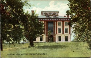 Vtg 1910's Elliot Hall Wesleyan University Deleware Ohio OH Postcard