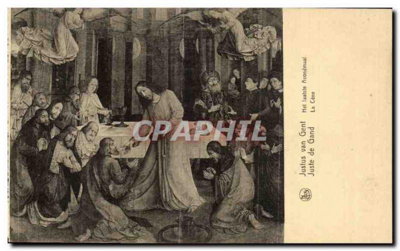 Postcard Old Antwerp Exhibition 1930 Justus Van Gent Het laatste Avondmaal Ju...