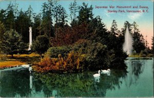 Japanese War Monument Swan Stanley Park Vancouver British Columbia 2c Stamp PM
