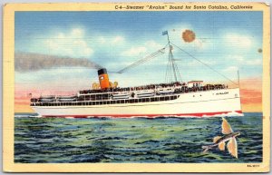 1946 Steamer Avalon Bound For Santa Catalina California CA Posted Postcard