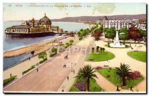 Old Postcard Nice Gardens And The Palais De La Jetee