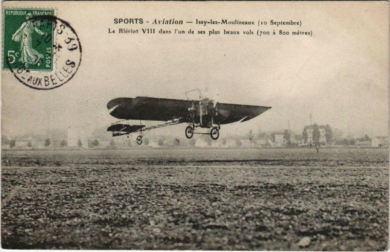 PC CPA AVIATION ISSY LES MOULINEAUX LE BLÉRIOT VIII Vintage Postcard (b24487)