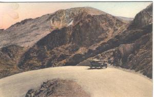 CO   PIKES PEAK by CAR  1929 HANDCOLORED postcard