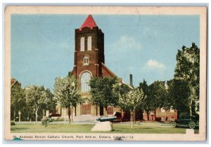 Port Arthur Ontario Canada Postage Due Postcard St. Andrews Catholic Church 1947