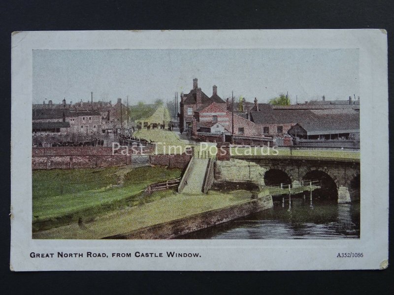 Notts NEWARK Great North Road from Castle Window c1905 Old Postcard by Acadian