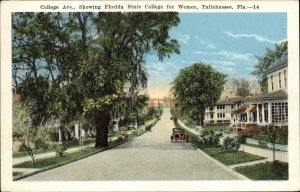 Tallahassee Florida FL State College for Women Vintage Postcard