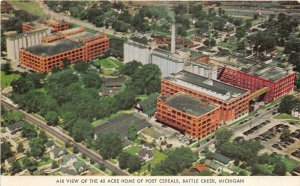 Battle Creek Michigan 1950s Postcard Air View Home Of Post Cereals