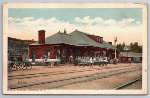 Train Depot D&H Station Oneonta NY C1917 Postcard N14