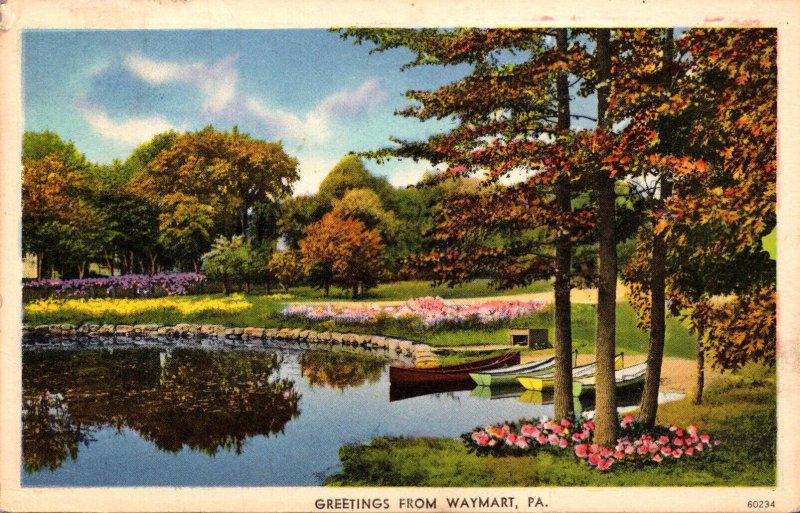 Pennsylvania Greetings From Waymart 1955