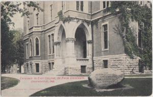 c1910 GREENCASTLE Indiana Ind Postcard De PAUW UNIVERSITY Entrance East College