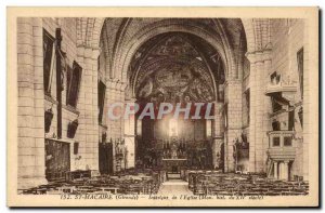 Old Postcard Saint Macaire Interior of & # 39eglise