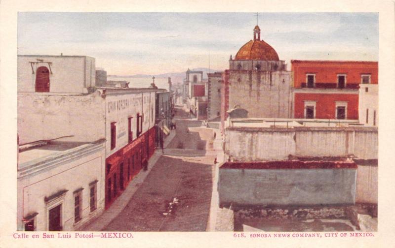 SAN LUIS POTOSI MEXICO~CALLE en SLP~SONOMA NEWS #618 PUBL POSTCARD 1900s