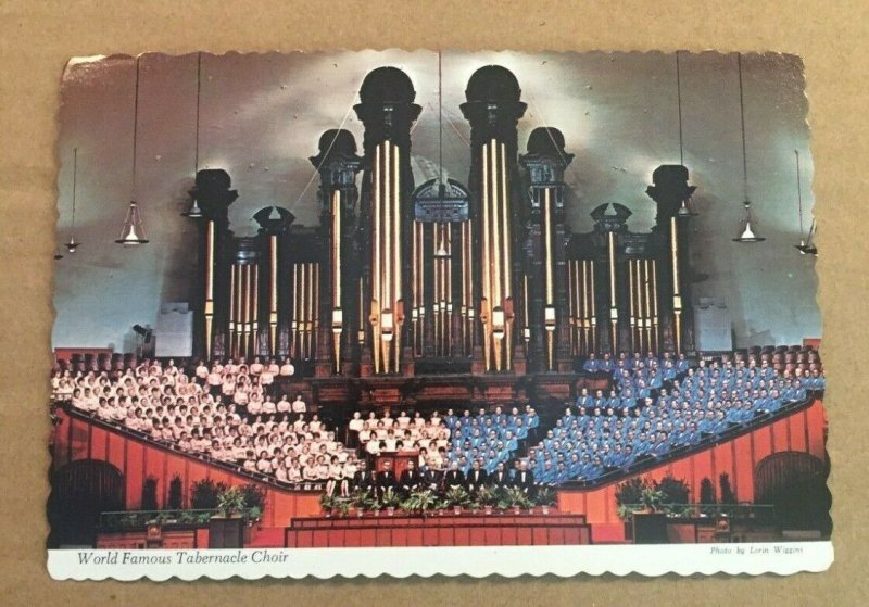 VINTAGE POSTCARD 1977 USED MORMON TABERNACLE ORGAN & CHOIR SALT LAKE CITY UTAH