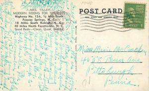 Clearvue Fuquay Springs North Carolina Mrs Tilley Rooms Tourist Postcard 1038