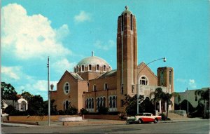 St Nicholas Greek Orthodox Church Tarpon Springs Florida FL Old Car Postcard UNP 