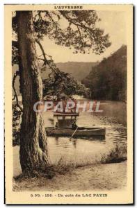 Old Postcard A corner of Lake Pavin Barque