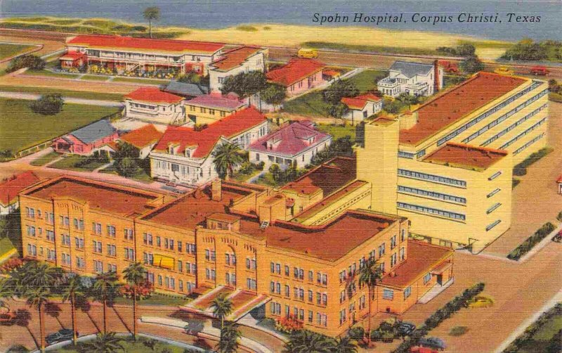 Spahn Hospital Corpus Christi Texas 1950s linen postcard