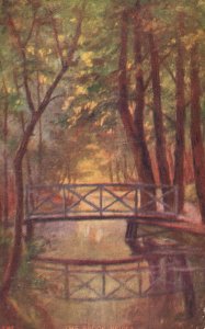 Vintage Postcard 1907 Brook Bridge Painting Artwork Fort Walton Beach Florida FL