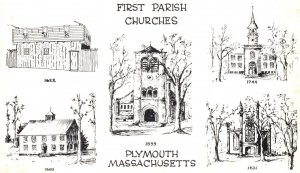 Vintage Postcard First Parish Churches Pilgrim Fathers Plymouth Massachusetts MA