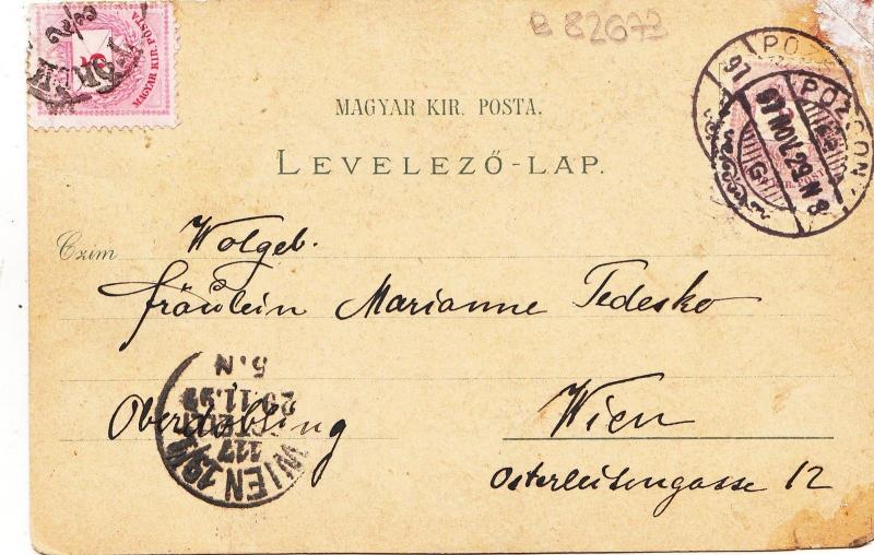 B82673 pozsony pressburg bratislava slovakia litho  front/back scan