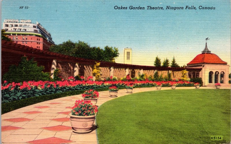 Oakes Garden Theatre Niagara Falls Canada Postcard unused 1930s/40s 