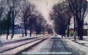 USA Resident District On West Main Street Marshalltown Iowa Postcard C032