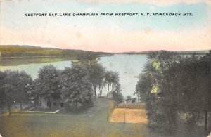 Westport New York Westport Bay, Lake Champlain, Adirondack Mtns.,Hand Colored PC