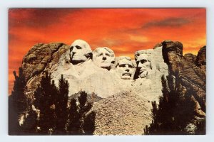 Mount Rushmore Monument Black Hills South Dakota SD UNP Chrome Postcard M5