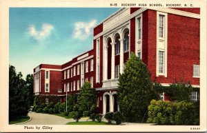 Vtg North Carolina NC Hickory High School 1930s Unused Linen Postcard