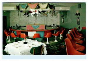 EVANSVILLE, Indiana IN ~ Wick's Restaurant CAROUSEL BAR Roadside c1960s Postcard