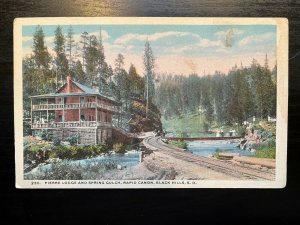 Vintage Postcard 1916 Pierre Lodge and Spring Gulch Rapid Canon Black Hills S.D.