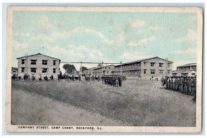 c1910 Company Street Army Camp Grant Rockford Illinois Vintage Antique Postcard